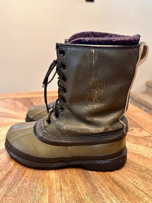 Vintage Sorel Mark X Kaufman Boots Olive Green Wool Liner Vibram Sole Canada 12 Vintage Sorel Mark X Kaufman Boots Olive Green Wool Liner  main image 2