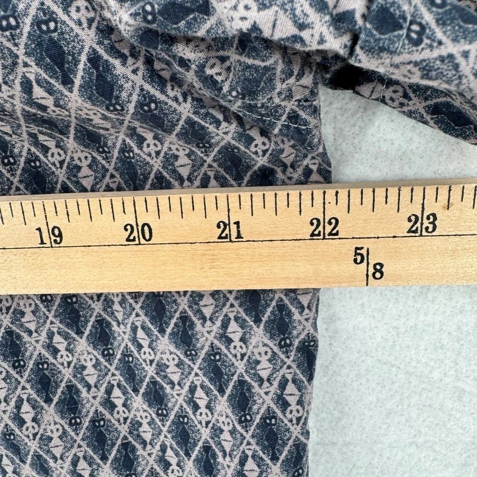 Kennington Shirt Mens XL Button Down Classic Fit Geometric SS Blue Cotton USA - Image 4 of 4