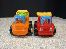 Friction Powered Construction Vehicles Push and Go Cement Mixer & Dump Truck