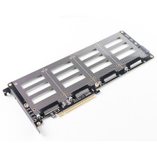 NEW U.2 SSD to PCIe X16 Adapter PCIE 4.0 to 4 Disk U.2 SFF-8639 SSD Riser Cardaq