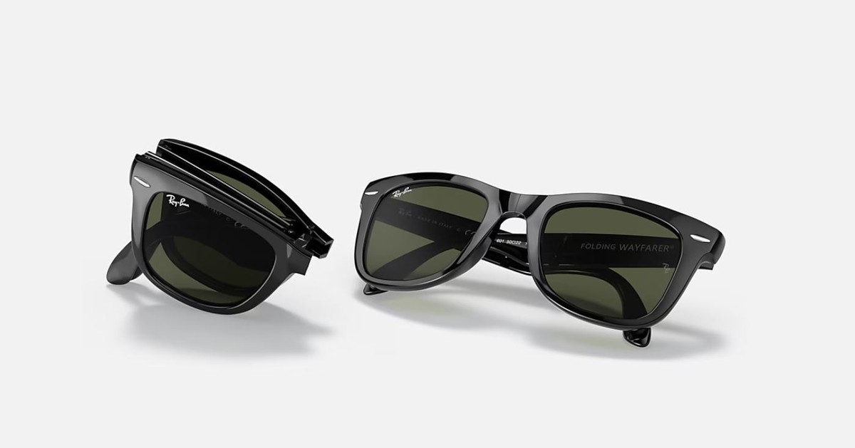 RAYBAN WAYFARER 折りたたみ　中古 Ray-Ban Wayfarer Folding Classic Polished Black/G-15 Green 50 mm