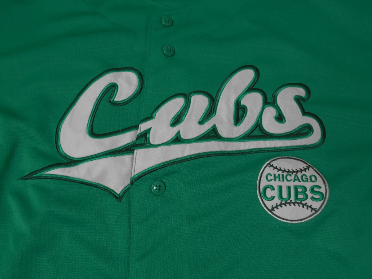 CHICAGO CUBS Rare Green St. Patrick’s Day MLB True Fan Jersey Mens Size XL