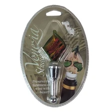 LS Arts Venezia Studio Wine Bottle Stopper Brown 5" Twisted Diamond Square NEW