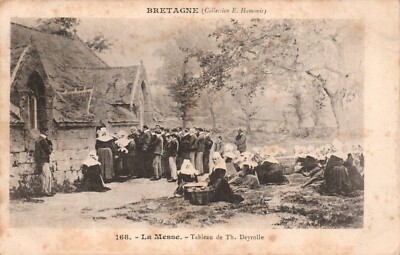 AK - LA MESSE - Gemälde von Th. Deyrolle - BRETAGNE Collection E. Hamonic