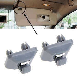 2 Pack Gray Car Auto Sun Visor Hooks Clip Bracket Hanger