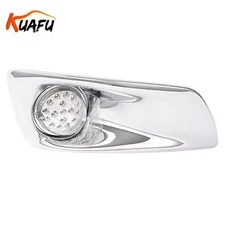 For Kenworth T660 2007-2017 Right Side LED Clear Lens Fog Light+Fog Light Bezel