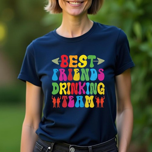 T-Shirt Donna Drinking Team Best Friends Day Bestia BFF Maglietta Amicizia #BFD - Foto 9 di 32