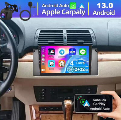 2+332GB Android 13 Car Stereo Carplay GPS Navi Radio +CAM for BMW E38 E39 E53 X5