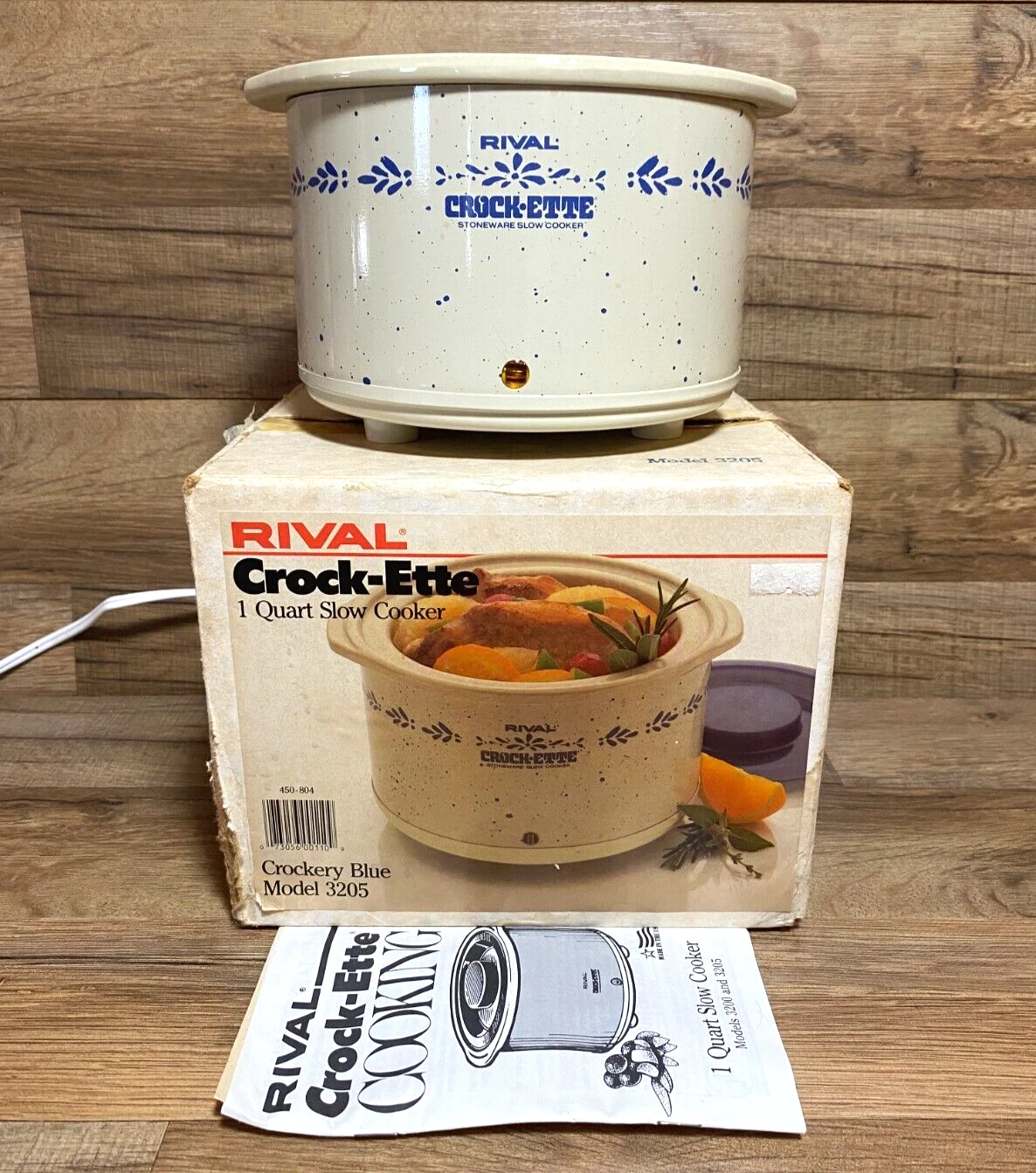VTG. RIVAL CROCK-ETTE CROCK POT 1 QT SLOW COOKER - #3205 - OPEN BOX
