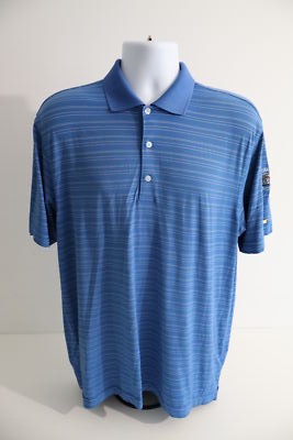 Murray Golf Poloshirt Large Blau Gestreift Kurzarm