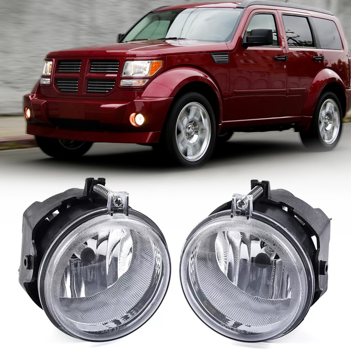 Fit 2007 2008 2009 2010 Dodge Nitro Front Bumper Fog Lights W