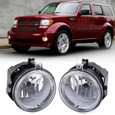 Fit 2007 2008 2009 2010 Dodge Nitro Front Bumper Fog Lights W/ Blubs Lamps