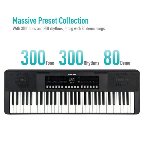 Sonicake 61 Key Digital Piano Portable Keyboard for Beginners Built-in Bluetooth - Picture 3 of 7