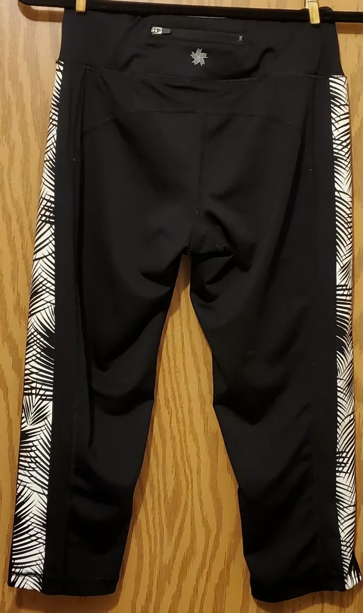 Tek Gear Drytek Women's Athletic Black /White Capris ~ Size XS ~ Zip Pocket