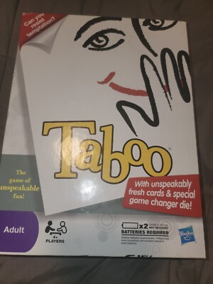 Taboo Game by Hasbro Unspeakably Cards &Game Changing die &Taboo Buzzer Complete