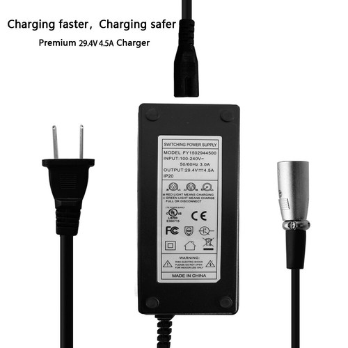 Cargador de batería 29,4V 4,5A/24V 4,5A para Jazzy 1107 614HD con conexión XLR de 3 pines - Imagen 2 de 6