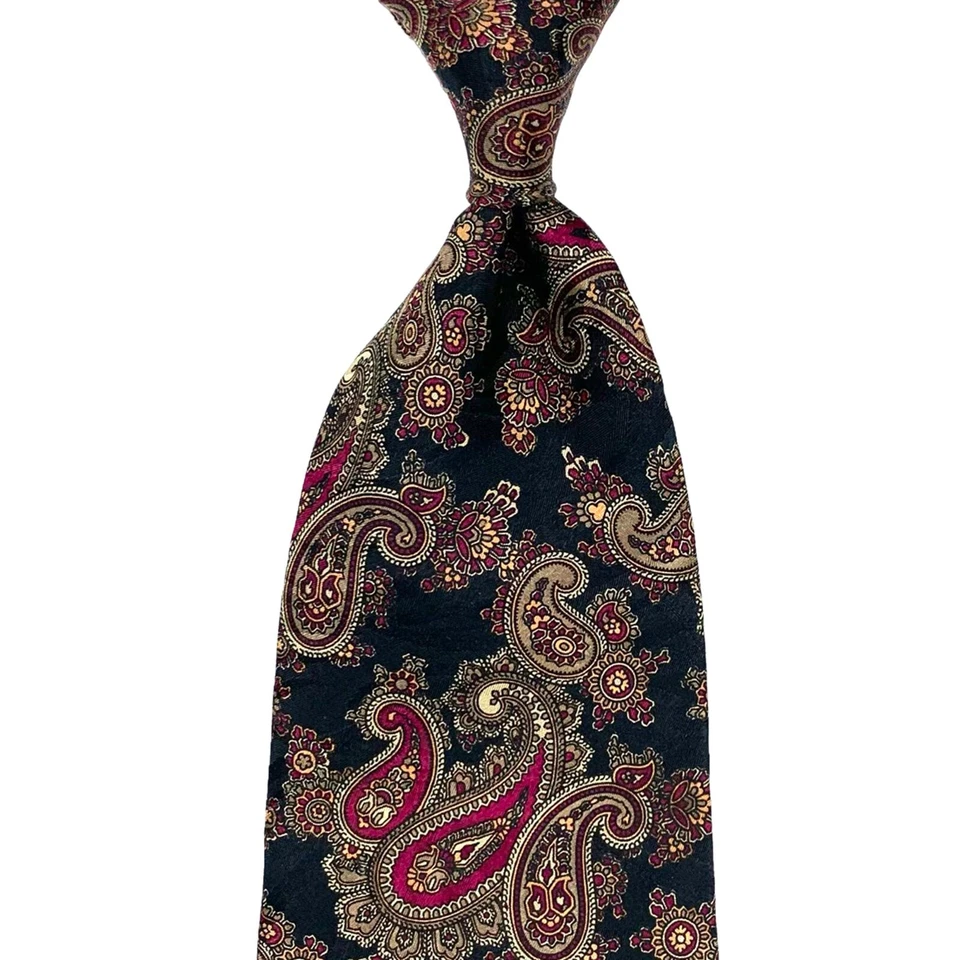Patrick James черный галстук - многоцветный пейсли цветочный узор 100% Itay шелковый галстук - Изображение 3 из 4