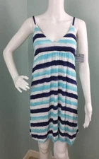 NWT Women's Splendid White Ice Stripes Sleeveless Chemise Sz M Medium