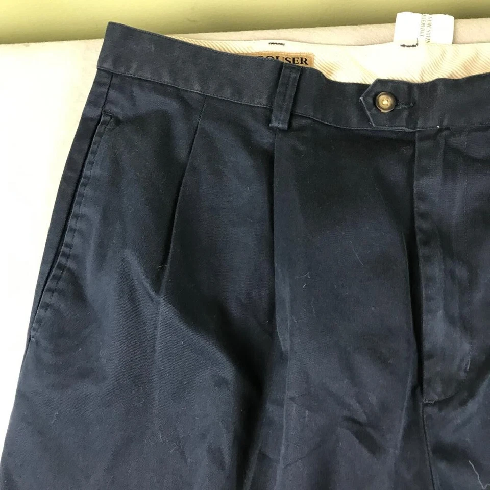 Pantalones Cutter Buck Para Hombre 38X32 Azul Plisado Delantero Pierna Recta Pantalón Nuevo Con Etiquetas Foto 4 de 4
