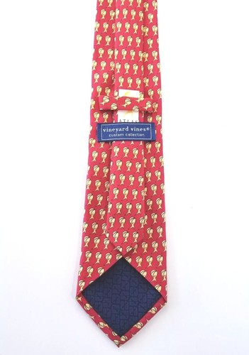 Vineyard Vines Bold Red & Yellow Print Men's Silk Tie 3 1/2" x 58 1/4" - Picture 3 of 6