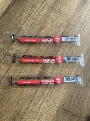 Uni-Ball Jetstream 101 glatteste Kugelschreibermine 1,0 mm rot, SXR-72-10, PKT 3