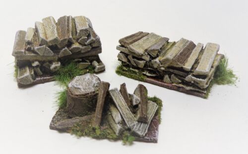 New! 28mm  WOOD PILES X 6  barricade DEFENCES terrain  BOLT ACTION Wild West - Picture 1 of 2