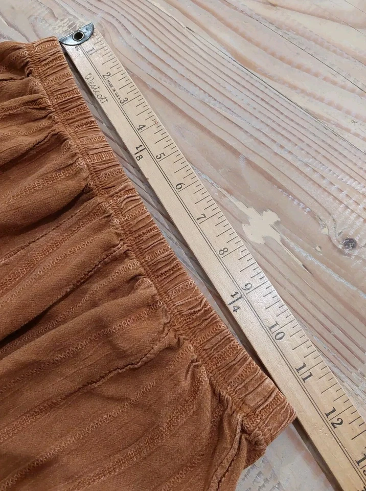T Party Womens Relaxed Beach Boho Hippie Pants Size Medium Brown Linen Blend - Image 4 of 4
