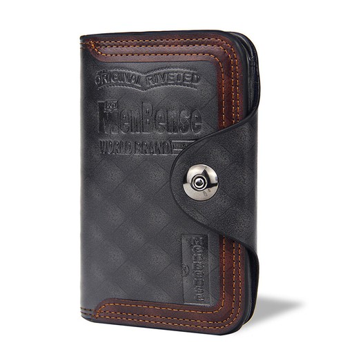 Portafoglio corto uomo vera pelle - bifold con tasca porta monete e porta carte - Foto 7 di 12