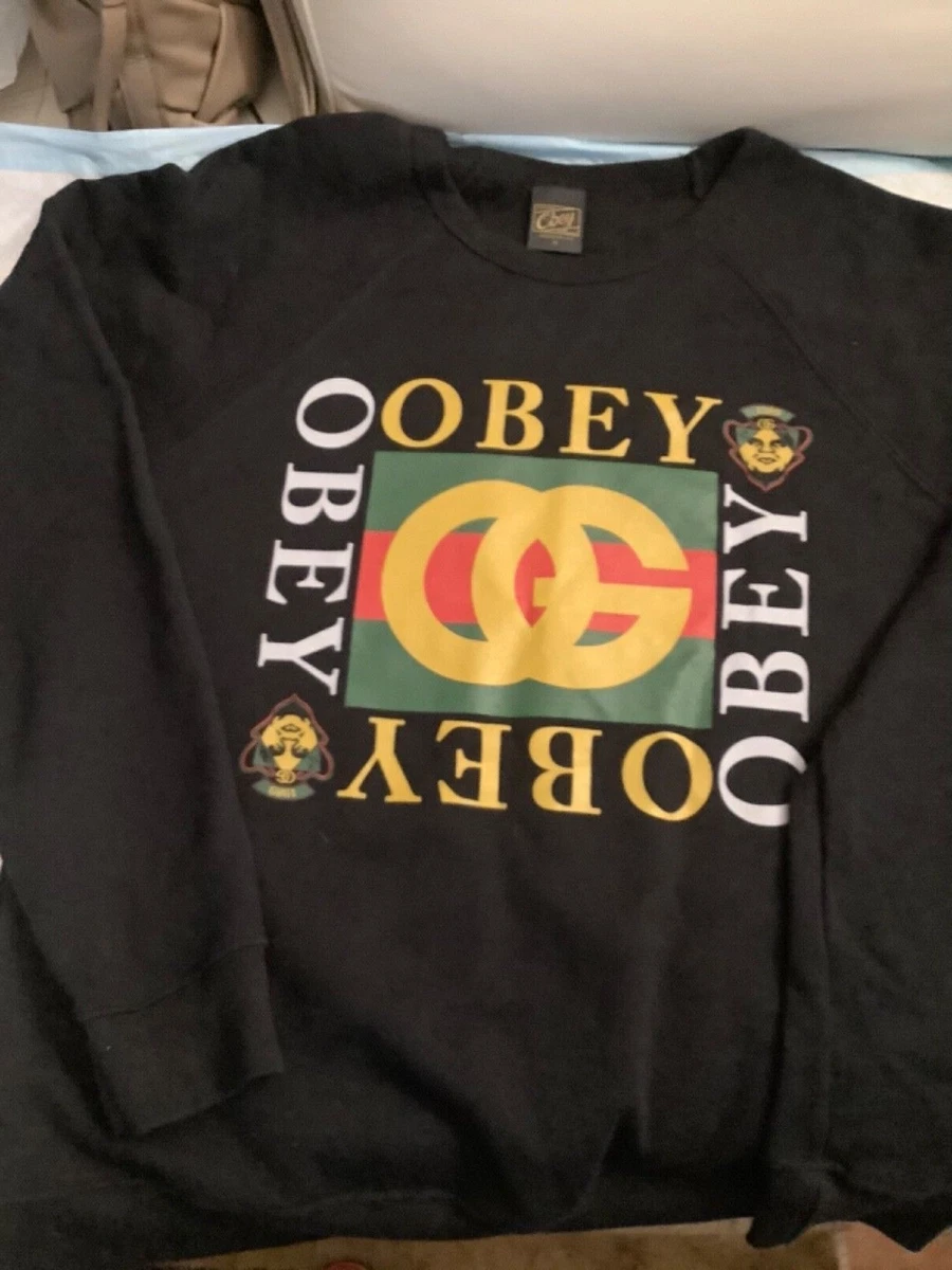 OBEY Propaganda Gucci Logo Crewneck Sweatshirt Men s Made in USA Size M