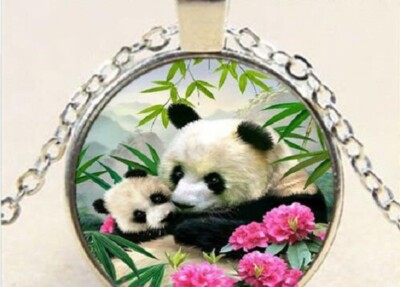 PANDA BEAR BABY ANIMAL pendant 20'' Sterling Silver 925 necklace chain female 
