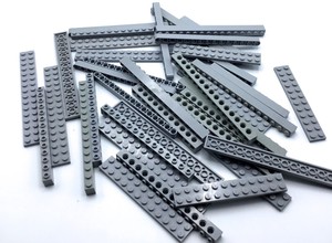 LEGO-LOT-OF-LIGHT-GREY-LONG-BEAM-PIECES-BUILDING-PLATE-BRICK-PARTS