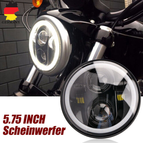 5.75 IN LED Angel Eye Halo DRL Motorrad Universel Frontscheinwerfer E-Geprüft - Bild 2 von 12