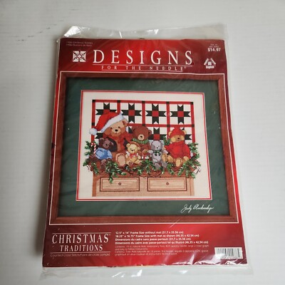 Counted Cross Stitch Kit For The Needle Christmas Traditions Teddy Bear Designs