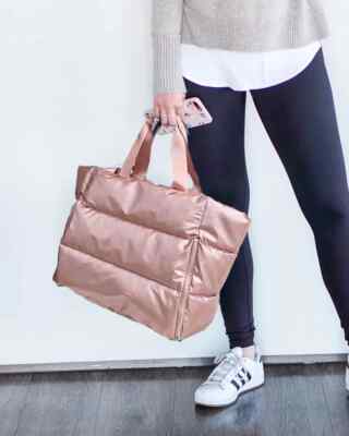 NEW! Blush Puffer Weekend Bag
