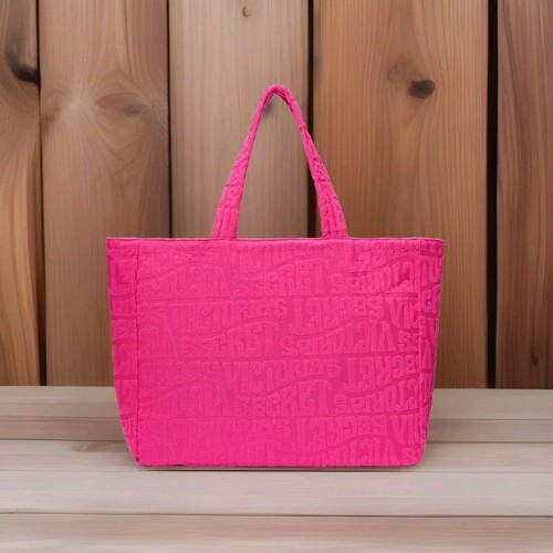 Victoria's Secret Hot Pink Terry Tote Beach Bag Reg Price $49.95 NEW