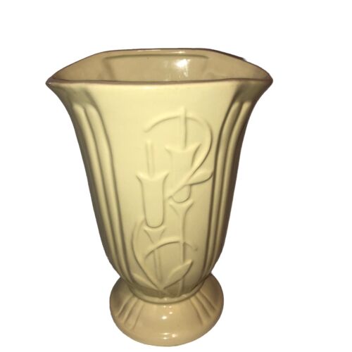 Grande vaso antico Art Decò ceramica ceramica giallo coda di gatto ��coda di gatto bello - Foto 8 di 10