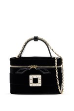 Roger Vivier "micro Velvet Vanity Bag With Rhinestone Buck