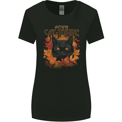 Autumn Catitude Cat Damen T-Shirt breiter geschnitten
