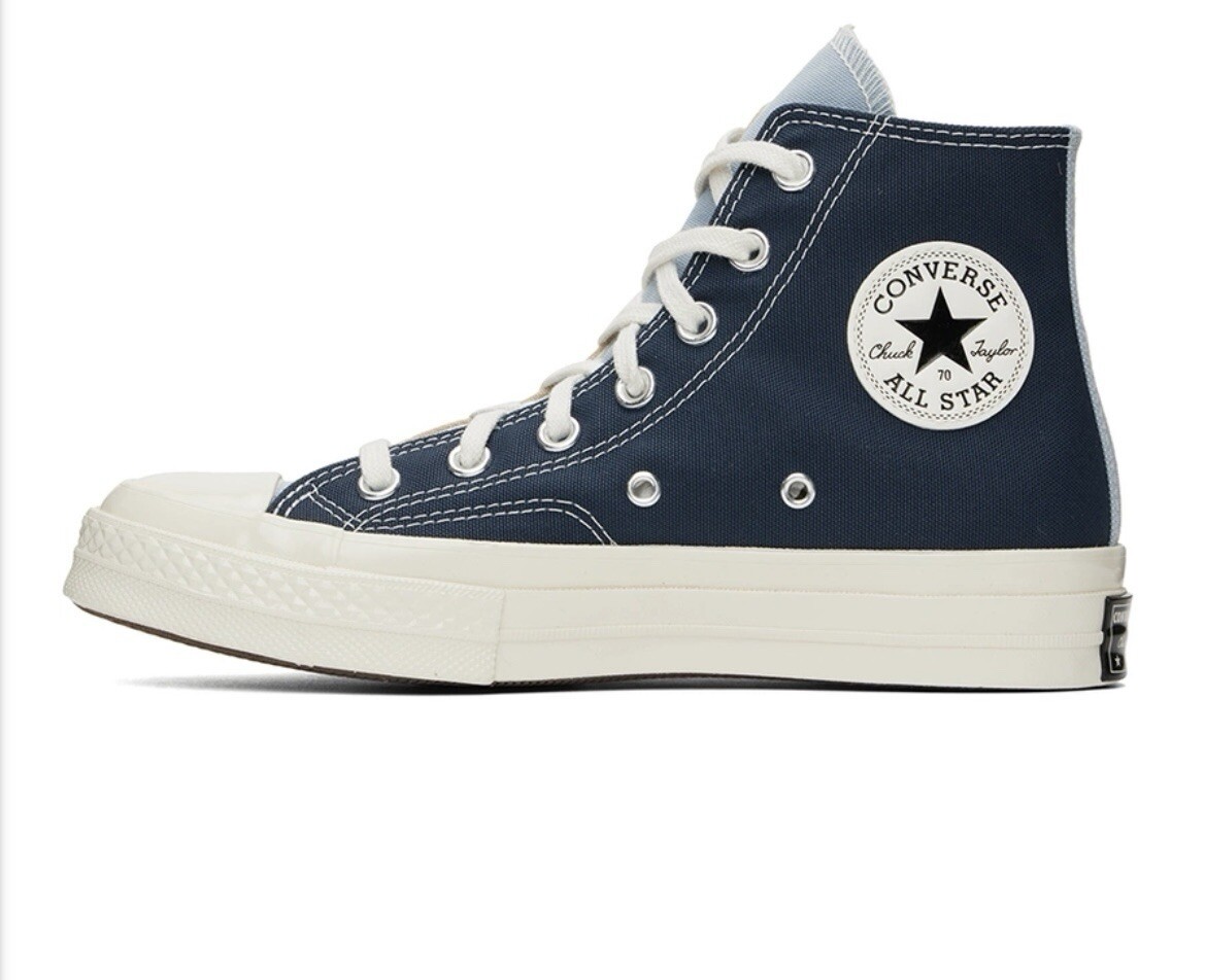 Converse Chuck 70 Tri-Panel Sneakers in Beige & Navy - Womens 6 Mens 4 A05659C-image