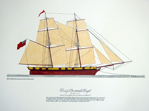 Maritime Vintage Print of the Brig General Gage 16” x 20” 49 Years Old by F. R. - Picture 5 of 7