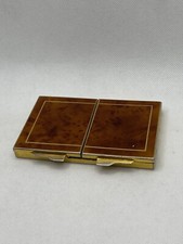 Ancienne Boite De Maquillage poudrier Laque De Chine  Doré Rare