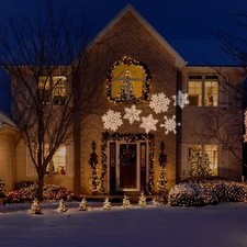 Lightshow Projection Ornate Snowflurry White Light Projector Christmas Decor