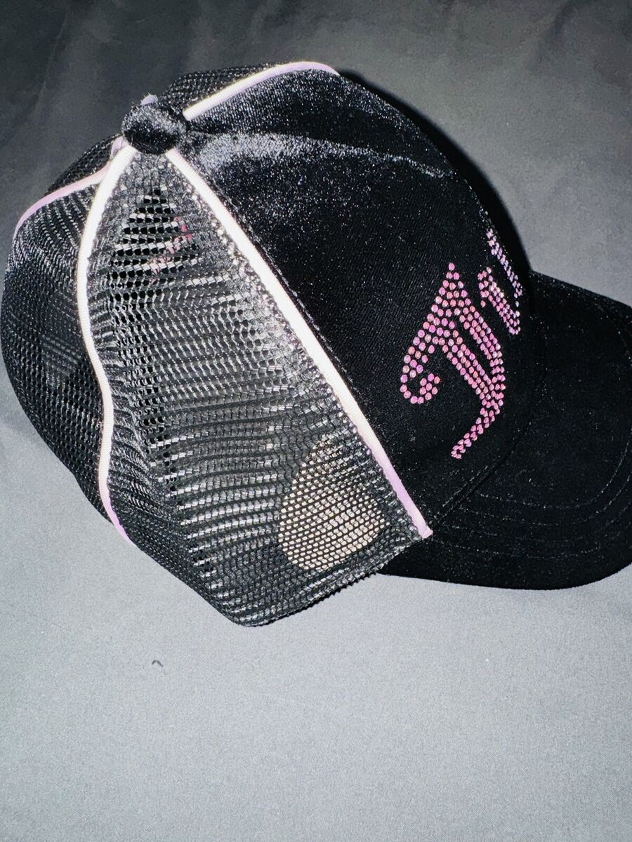 JUICY COUTURE★Rhinestone logo cap 帽子送料込み JC28 Juicy Couture Rhinestones Black And Pink Velvet Baseball Hat