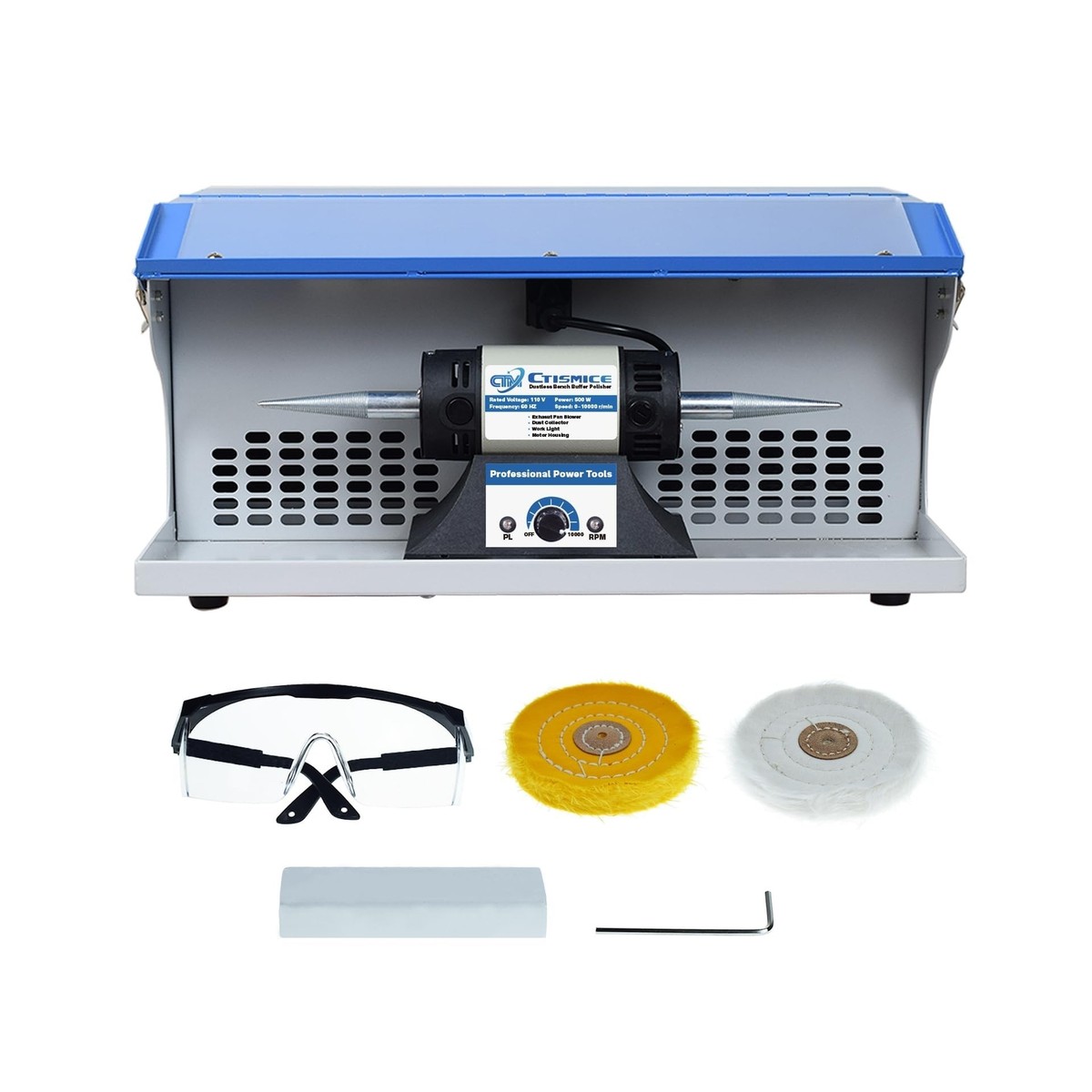 Jewelry Buffer With Light 500W Jewelry Polishing Machine – Adjustable ...