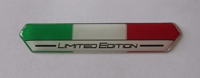JAKEDESIGNS Calcomanía adhesiva bandera italiana edición limitada 100 mm (blanco) - GEL ABOVEDADO ALTO BRILLO