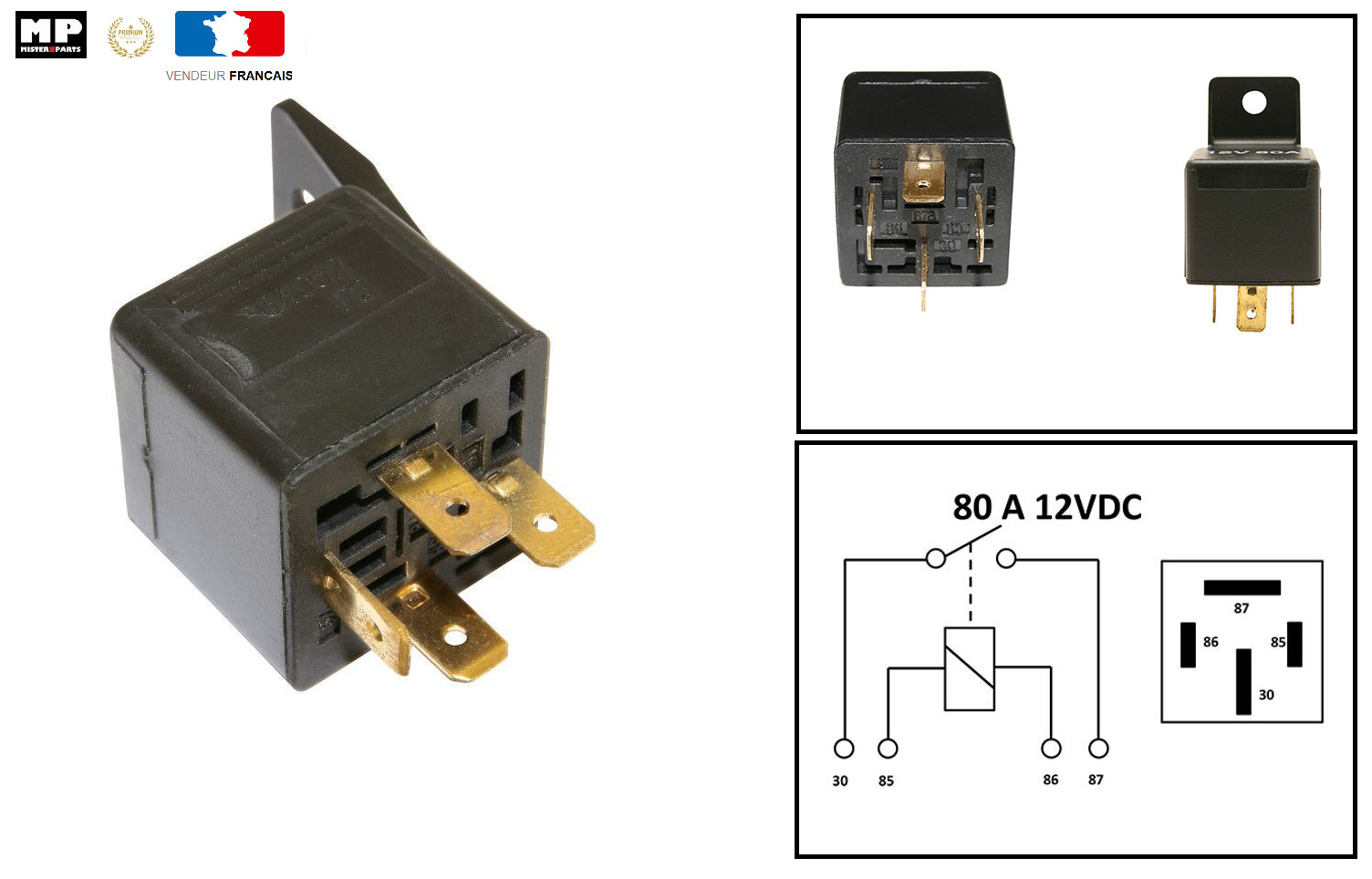 Relais de démarreur 12V pour scooter Piaggio Zip Typhoon et Vespa LX 125