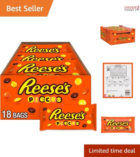 Peanut Butter Candy Bags 1.53 oz 18 Count Bulk Crunchy Shell Movie Treats
