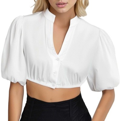 Women's Solid Dress White Shirt Short S/M/L/XL/XXL Stylish Oktoberfest Dress