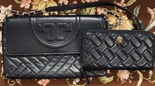 Tory Burch & Kurt Geiger Quilted Leather Classic Shoulder Bag And A Wallet Set