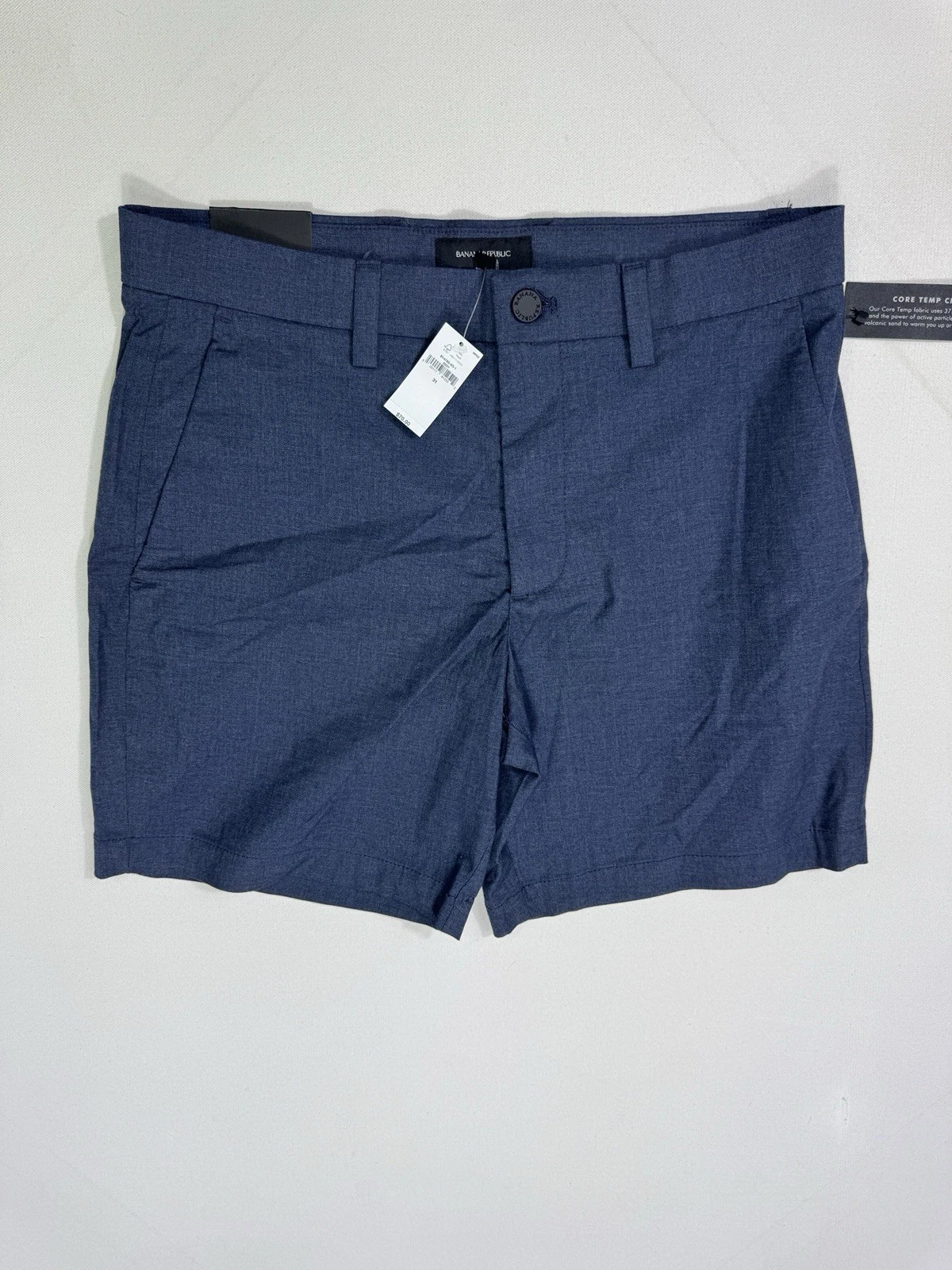 Banana Republic Shorts Men's 31 (33x7) Blue Core Temp Performance Slim Tech NWT